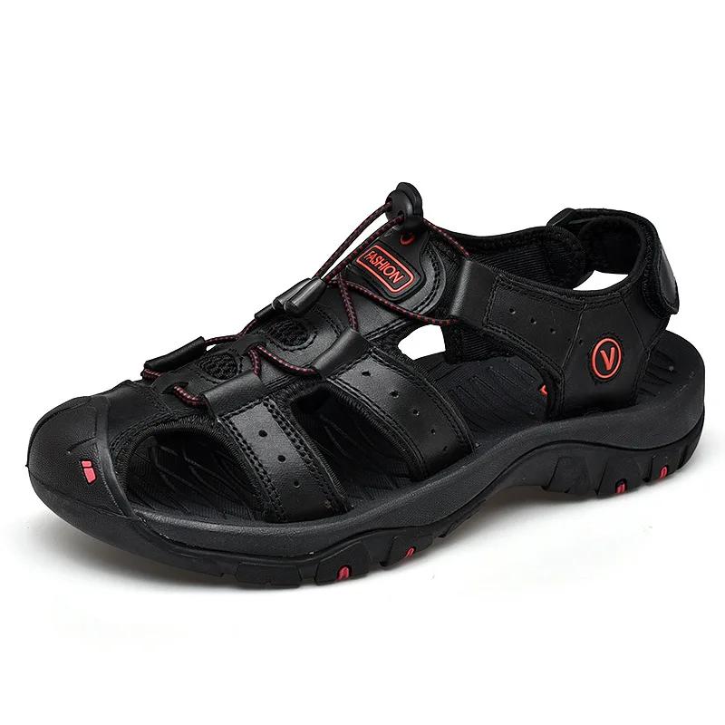 2026 Echte Leder Herrenschuhe Sommer Neu Große Größe Herren Sandalen Herren Sandalen Mode Sandalen Hausschuhe Große Größe 38-47