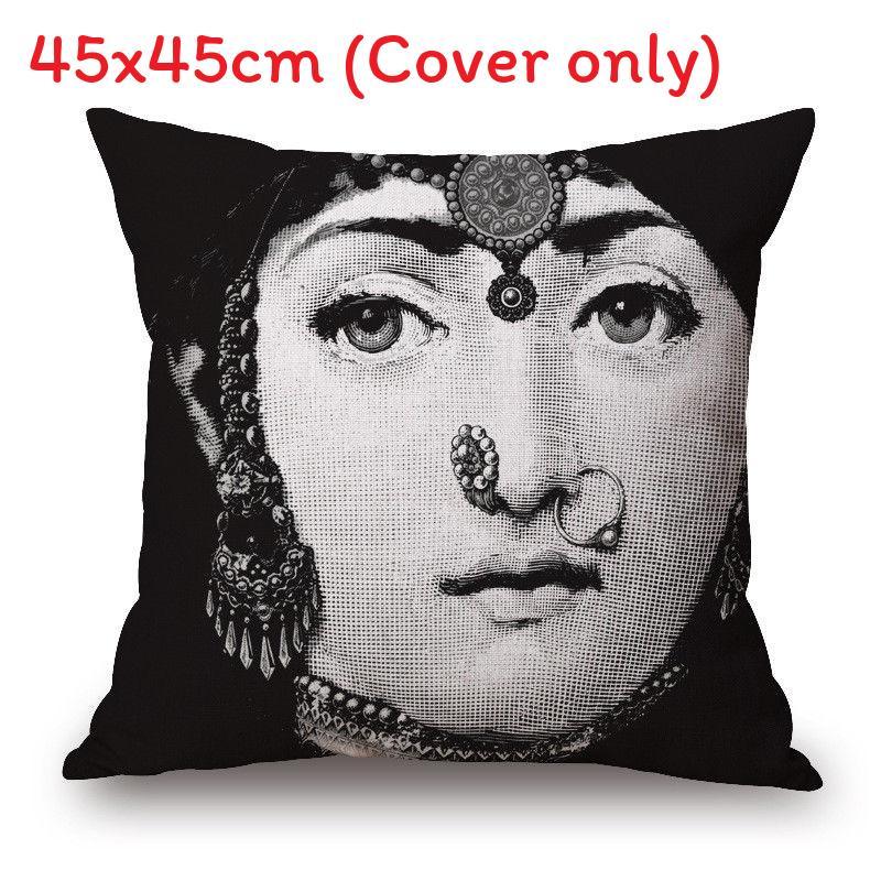 Leinen Vintage Piero Fornasetti Gesicht Kissenbezug Mit Elegantem Design Und Langlebigem Material