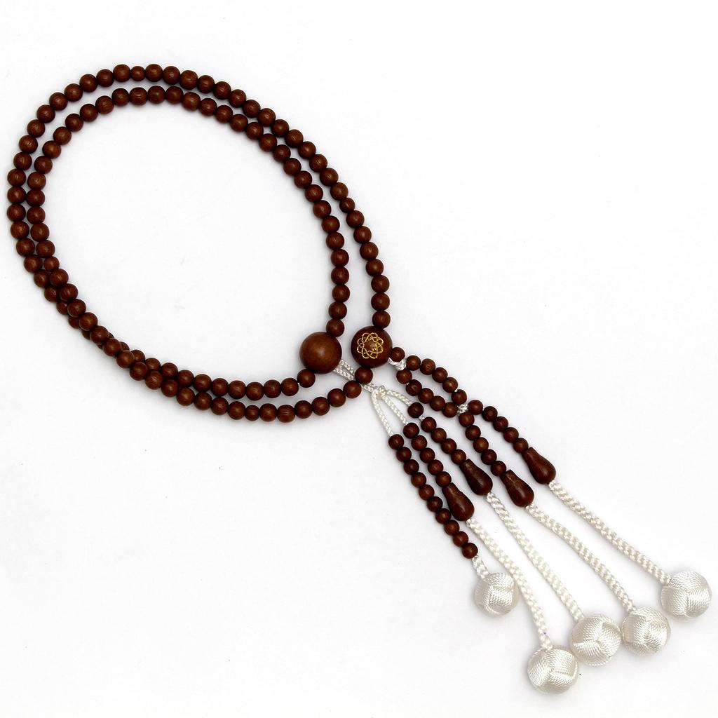 Mărgele de rugăciune Soka Gakkai Mahon pentru bărbați Lemn natural masiv Crest cu opt frunze de lux Odamaki Brahma