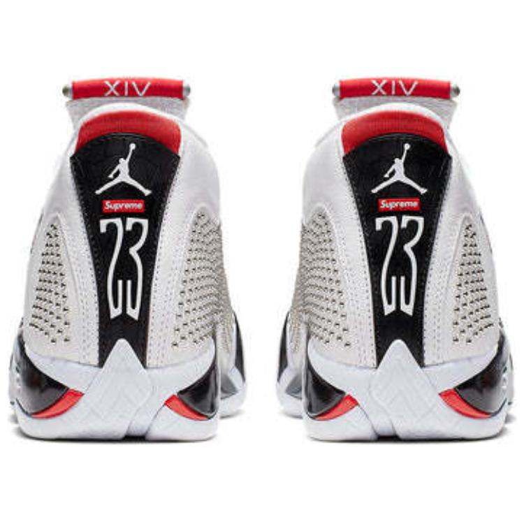 Supreme x Air Jordan 14 Retro Bianco Sneakers da Uomo Rosso Università Nero BV7630-106