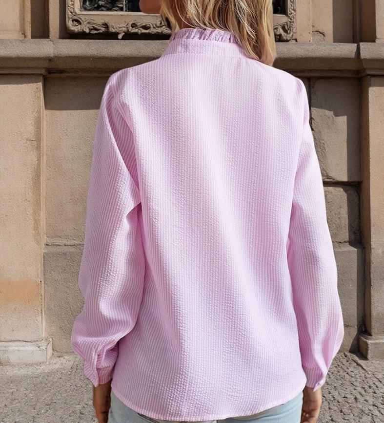 Women's 2024 Autumn Ruffle Long Sleeve Cardigan Top