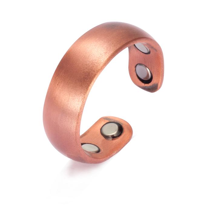 Vinterly Kupfer Magnetischer Ring Herren Mattes Finish Gesundheit Energie Einfaches Verstellbares Armband Reines Kupfer Ringe für Herren Damen Schmuck