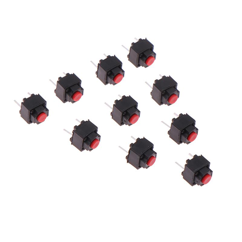 10ks Prachotěsný Tichý Červenohlavý Spínač Bezdrátová Myš Tlačítko Mikrospínač 6*6*7.3 DIY Příslušenství Tiché Tlačítko