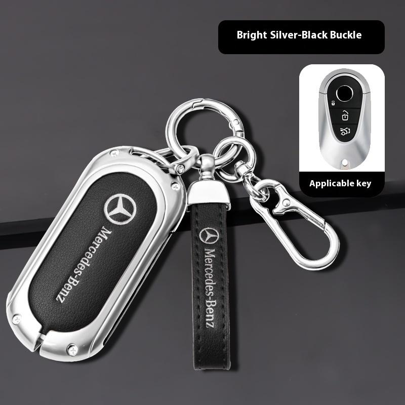 Hot Car Sticker Car Zinc Alloy Key Case Bag Metal Key Shell For Mercedes-Benz AMG C-Class S-Class GLC EQE EQS W223 X254 V297 V29