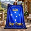 Cruzeiro Esporte Clube Custom Name Flannel Blanket Personalized Soft Warm Plush Throw Blanket Customized Gift for Family Friends