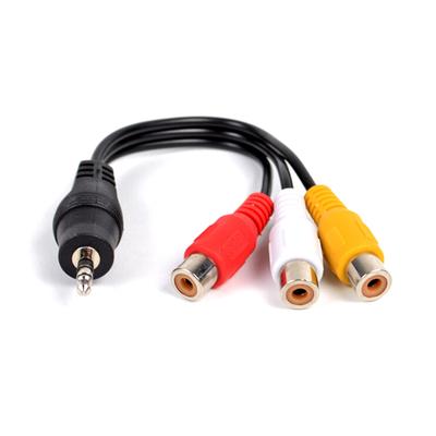 28Cm 3.5Mm Jack Av Erkek 3Rca Dişi Ses Video Kablosu Kordon Stereo Adaptörü