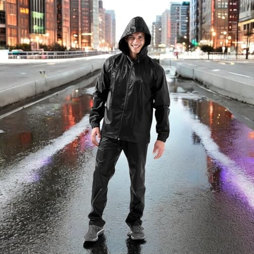 Ravi Sauna Suit for Heavy Sweating, Size M, Hooded, Top and Bottom Set, Washable, Men's and Women's, 3B-4222 [Genuine Manufacturer Product]