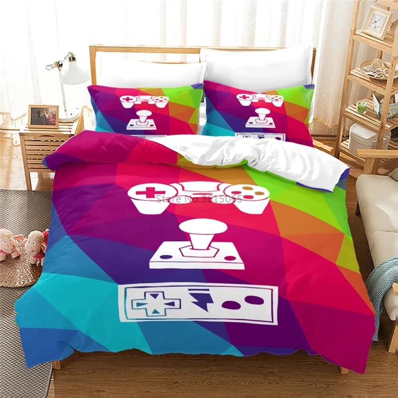 Black Games Gamepad Bedding Set Digital Printing Duvet Cover Set with Pillowcases Europe/Australia/USA Twin Full Queen King Size