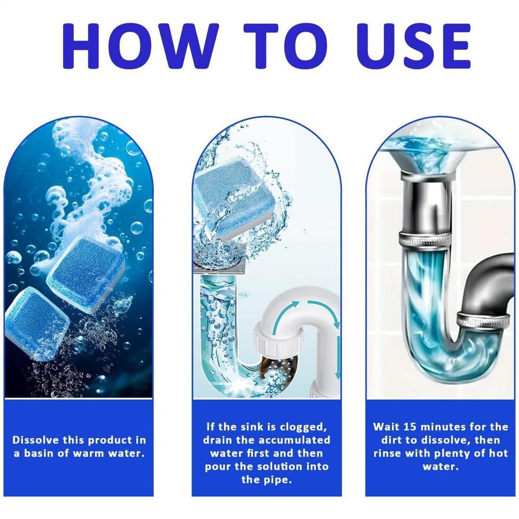 24pcs/box Drain Clog Remover Powerful Cleaning Declogger Sink And Drain Cleaner Pipe Tablets For Bathtub Toilet Bathroom Laundry