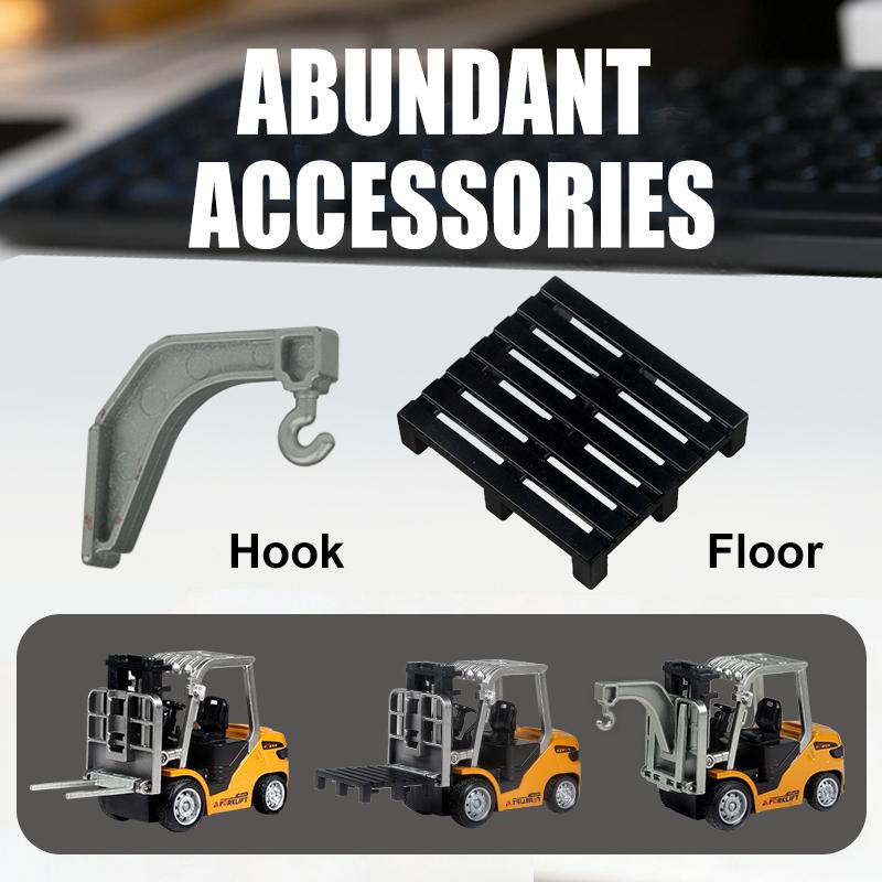 1/64 Mini Desktop Toy Car Alloy Rc Forklift Truck App 2.4G Remote Control Car Flatbed Cart Vehicle Toy for Children Adult Gifts