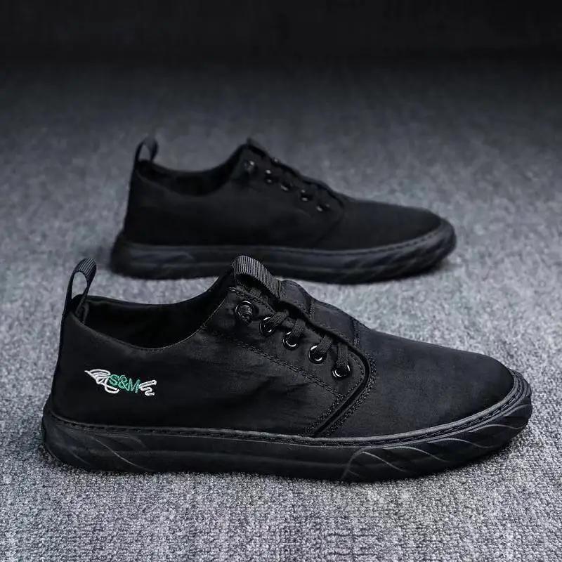 Zapatos de Tela de Pekín Antiguos para Hombre Verano Tela de Seda de Hielo Transpirable Protección Laboral Slip-on Zapatos de Tablero Casuales de Lona Blanca para Hombre