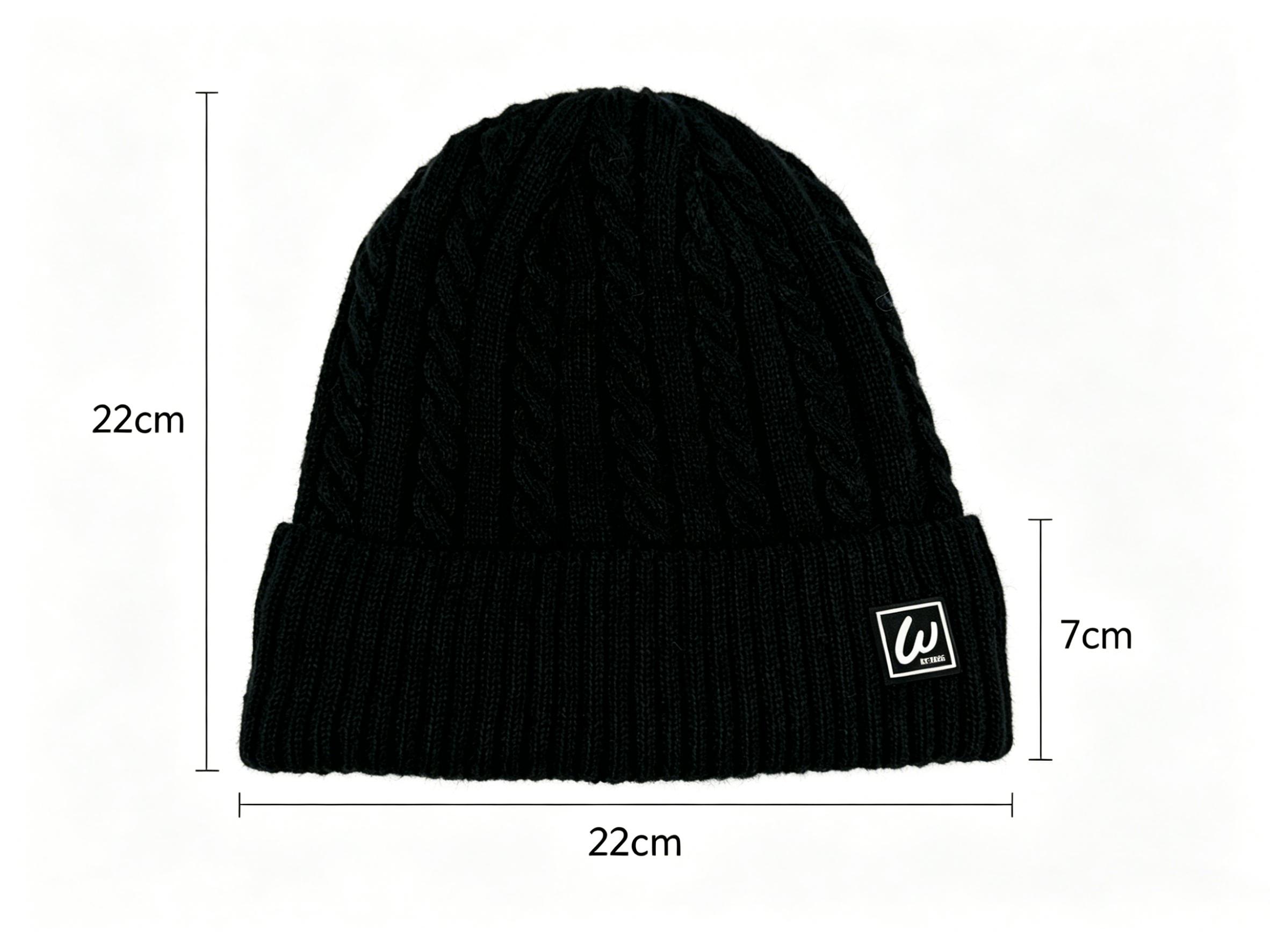 Multi-color Knitted Unisex Thickened Fleece Hat with Custom LOGO
