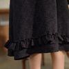 Black Skirt Women's Lace Jacquard Skirt Women's Summer Retro High Waist Mid-length Skirt Lolita Style