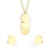 Geometric Round Steel Bead Earrings And Necklace Set Fashion Women Jewelry