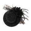 20s Theme Party Mesh Fascinator Hat Hair Clip with Flower Clipon Hat Masquerades Cocktail Party Dressingup Accessories
