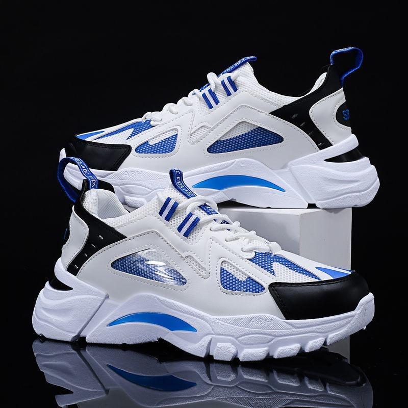 Soft-soled Dad Shoes Men's New Low-top Lace-up Student Running Shoes Mesh Breathable Sneakers Men's
