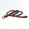 Woven Belt Women'S Leather Casual Pin Buckle Decoration First Layer Cowhide Thin Belt Fashion Style Small Waist Seal