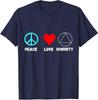 Sobriety Peace Love Alcoholics Sober Recovery Cute Unisex T-Shirt