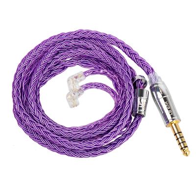 Yinyoo Auriculares Mejora de Calidad de Sonido 16 Núcleos Plateado 5N Cable de Mejora Alambre Plateado Cable de Repuesto QDC Extensión de Auriculares Suave