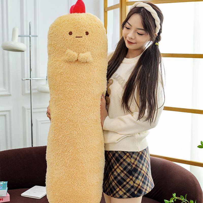 Tempura Shrimp Plush Pillow - Cute Long Dorm Bed Buddy