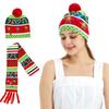 Svítící Santa čepice a šála sada Stylová vánoční pokrývka hlavy Slavnostní vánoční doplňky pro děti a dospělé