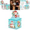 Blue Snowman Santa Claus Pattern Gift Box For Christmas Atmosphere And Gift Exchange