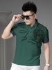 European Station 2025 Summer New Short Sleeve Polo Shirt Men's Trendy Casual Top with Flocking Print and Rhinestone T-Shirt