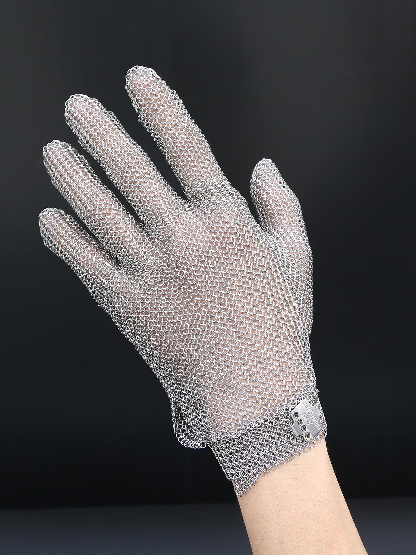Stainless Steel Chainmail Glove Anti-Cut Safety Glove with Five Fingers for Butcher Kitchen Meat Processing (Silver,Xs) серебряный
