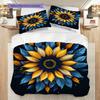 Sunflower Pattern Bedding Quilt Set Quilt Cover Pillowcase Home Decoration Birthday Gift (1 * Duvet Cover + 2 * Pillowcase, Without Core)