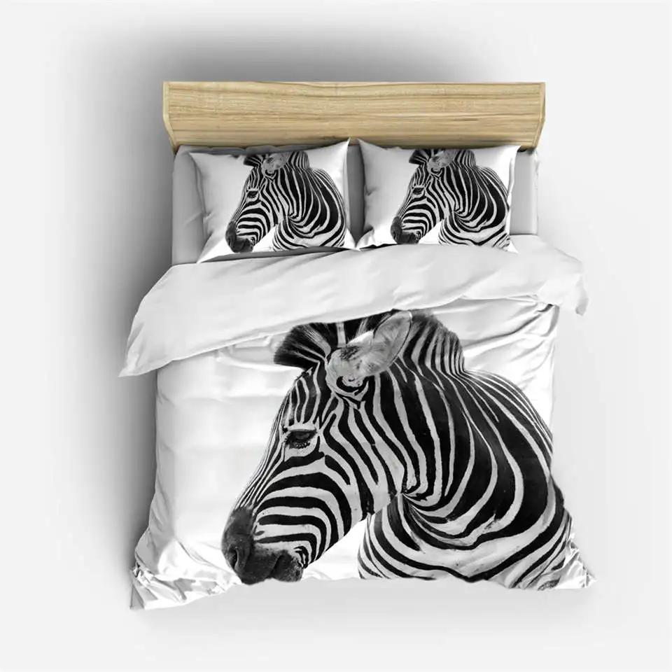 3D Animal Bedding Set Quilt Cover Zebra Pattern Duvet Cover With Pillowcases Full Queen King Soft Comforter Cover Home Textile