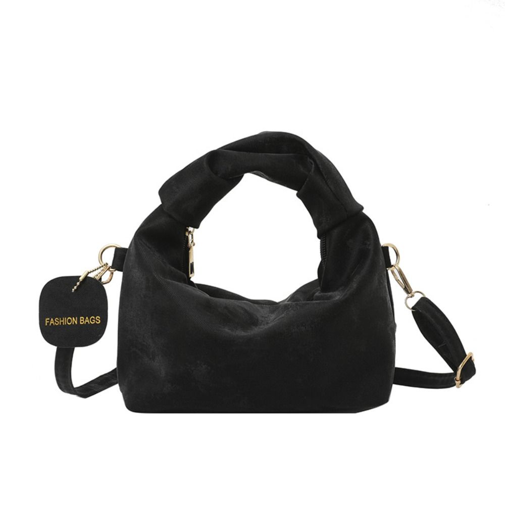 Pleated Handle Solid Color Hand Bag PU Pendant Fashion Crossbody Bags INS Shoulder Bag  Outdoor