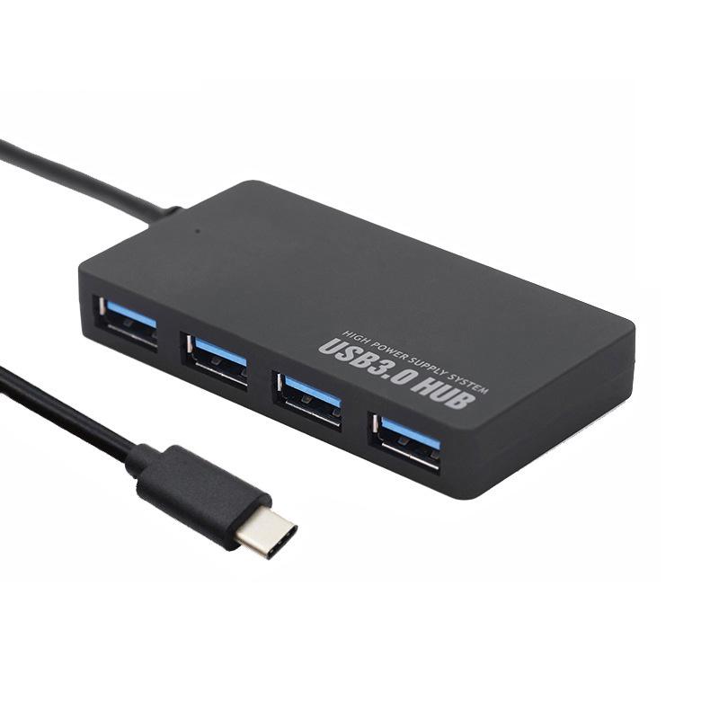 USB 3.0 Type-C Hub Splitter with 4 Ports and Power Interface