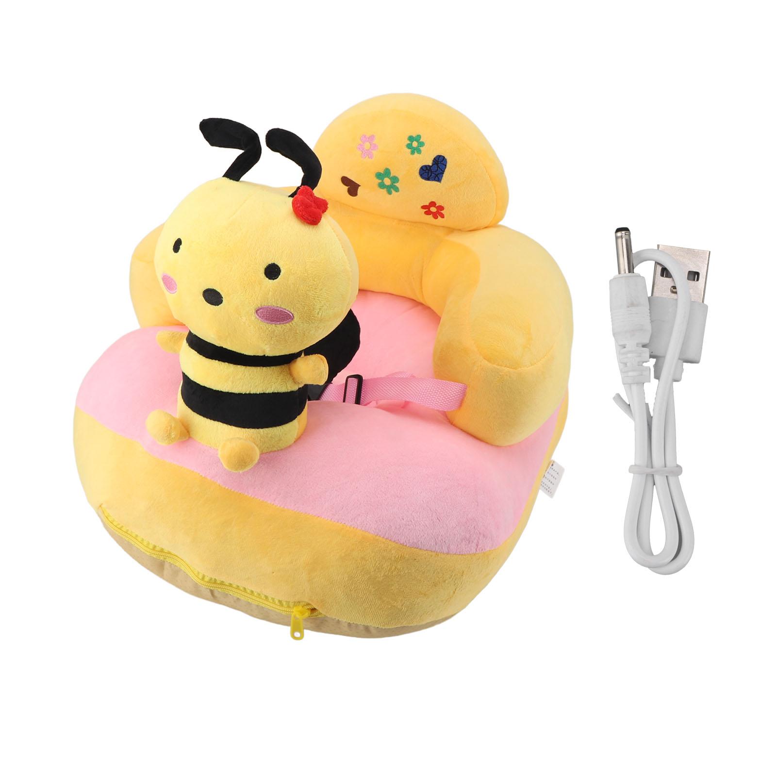 

Детское кресло-диван, напольное сиденье с поддержкой Bluetooth, плюшевое регулируемое сиденье с милым мультяшным животным, ребенок учится сидеть Blue Penguin