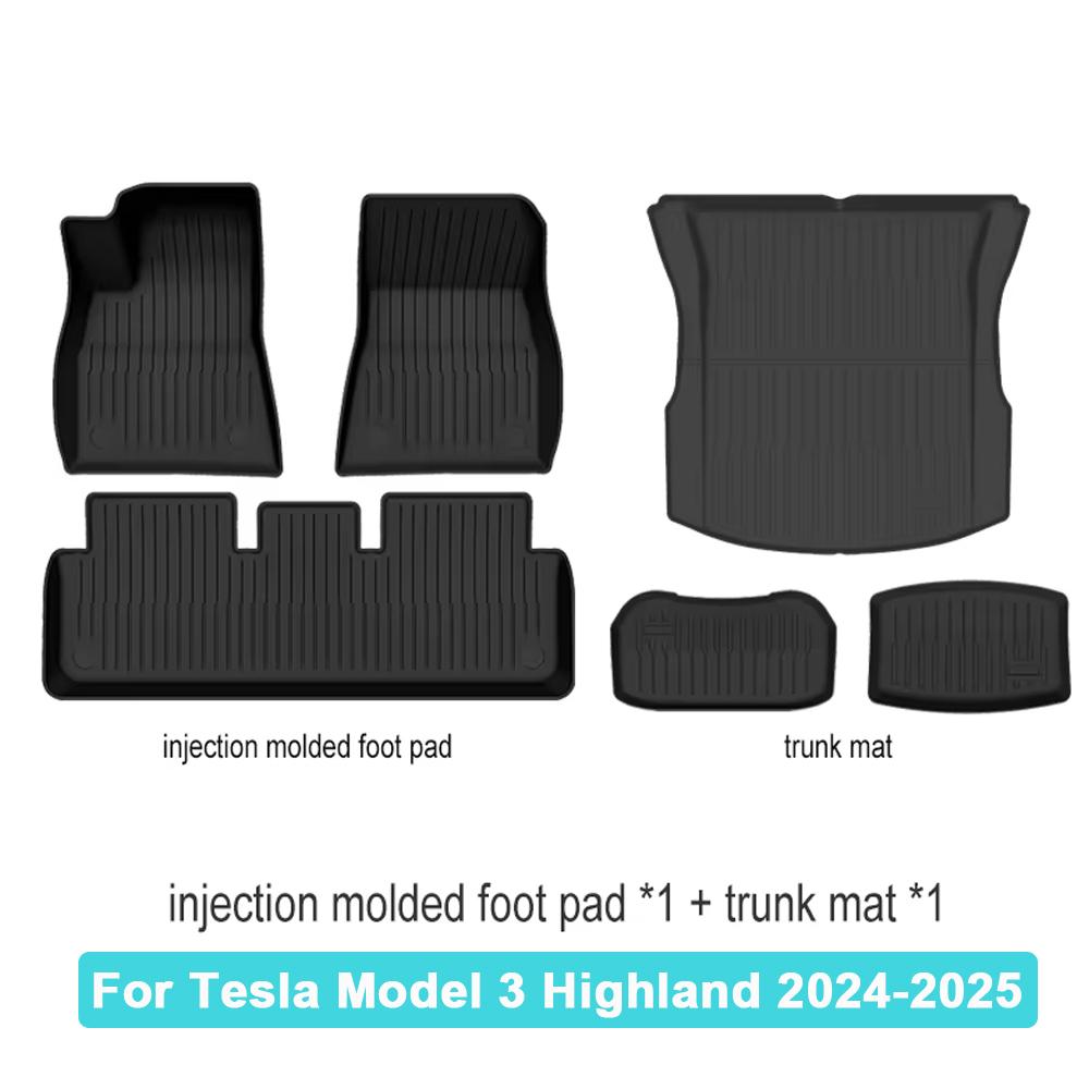 Car Floor Mats Cargo Liner For Tesla Model 3 Highland 2025 Waterproof Anti-slip Trunk Mat TPE Pads Tesla Model 3 2025 Highland