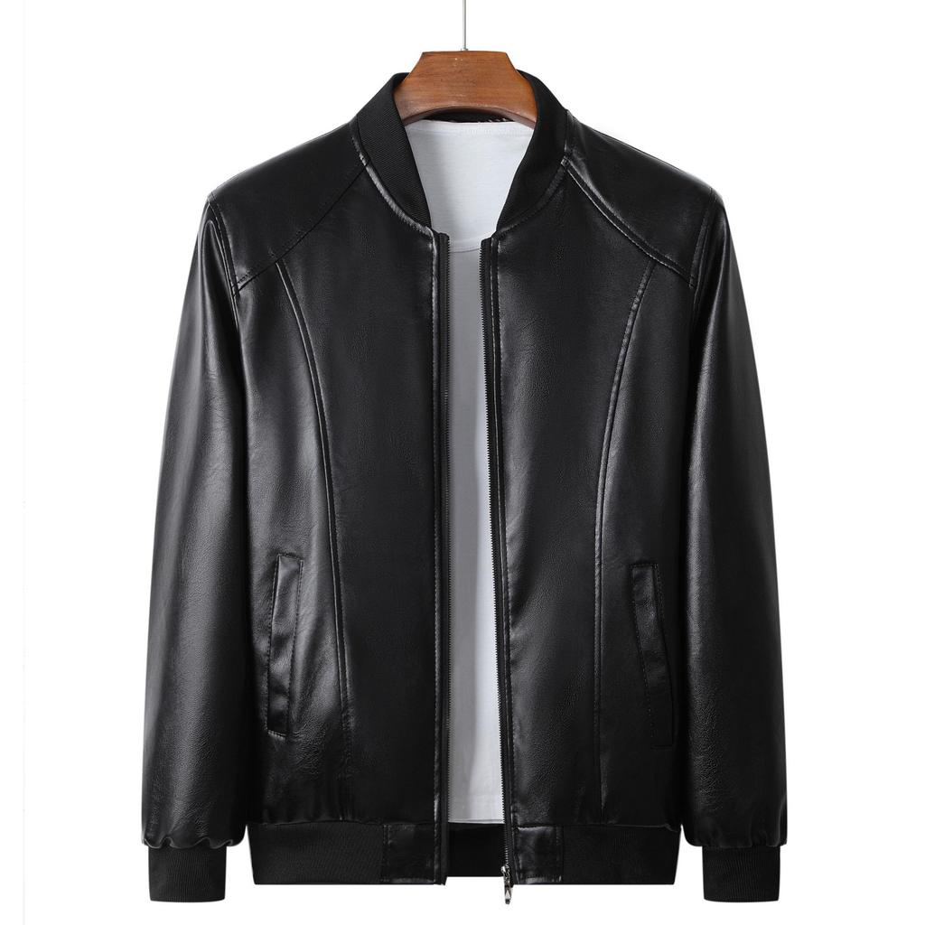 Men's Leather Business & Motorcycle Jacket with Baseball Collar (Autumn/Winter 2025 Collection)
