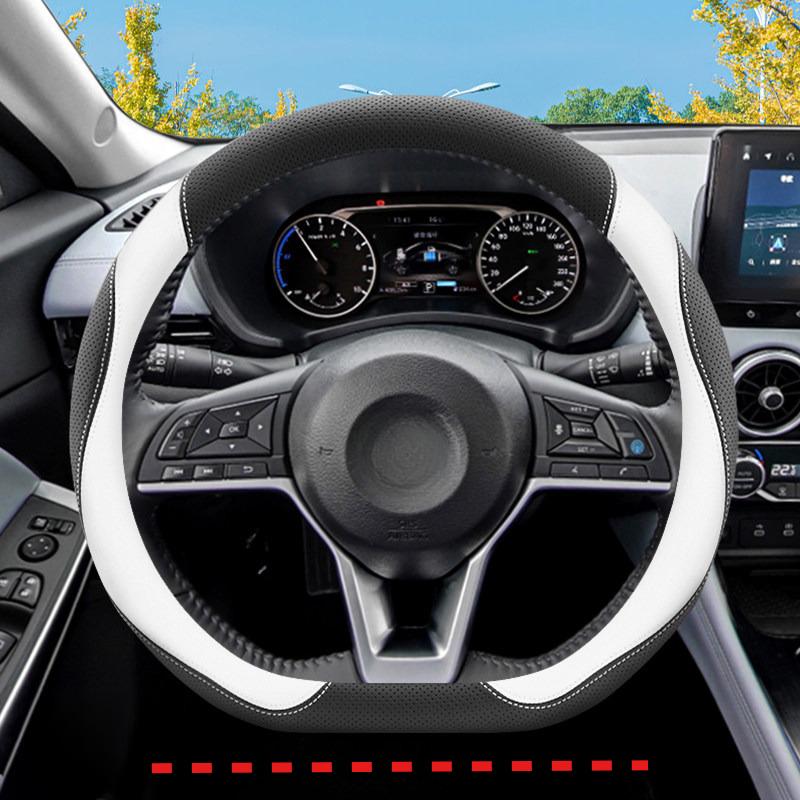For Nissan Versa Tiida Sylphy Terranno Terra Altima Ultrathin Napa Leather Car Steering Wheel Cover Breathable Car Handle Covers