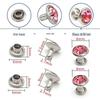 6-8mm Colored Silver Edge Tube Studs, Glass Inlaid Rivets for Clothing Decoration.