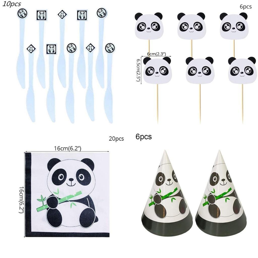 Charming Cartoon Panda Party Supplies Tableware Decor For Children's Day Festivities