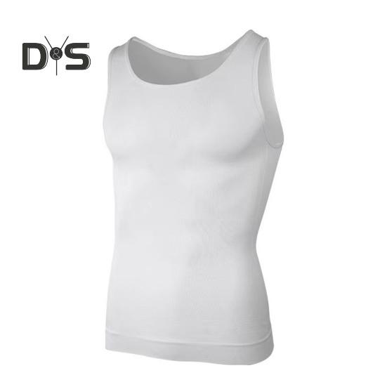 

Мужской жилет для фитнеса с U-образным вырезом, без рукавов, корсет для утяжки живота, однотонный, с поддержкой спины, компрессионные топы для тяжелой атлетики M белый