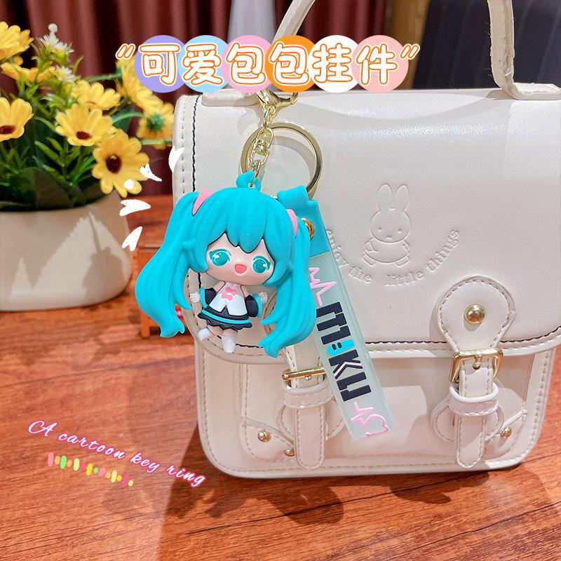 Hatsune Cartoon Miku Keychain Pendant Creative Couple Car Backpack Keychain Accessory Gift For Women Girls Anime Vocaloid