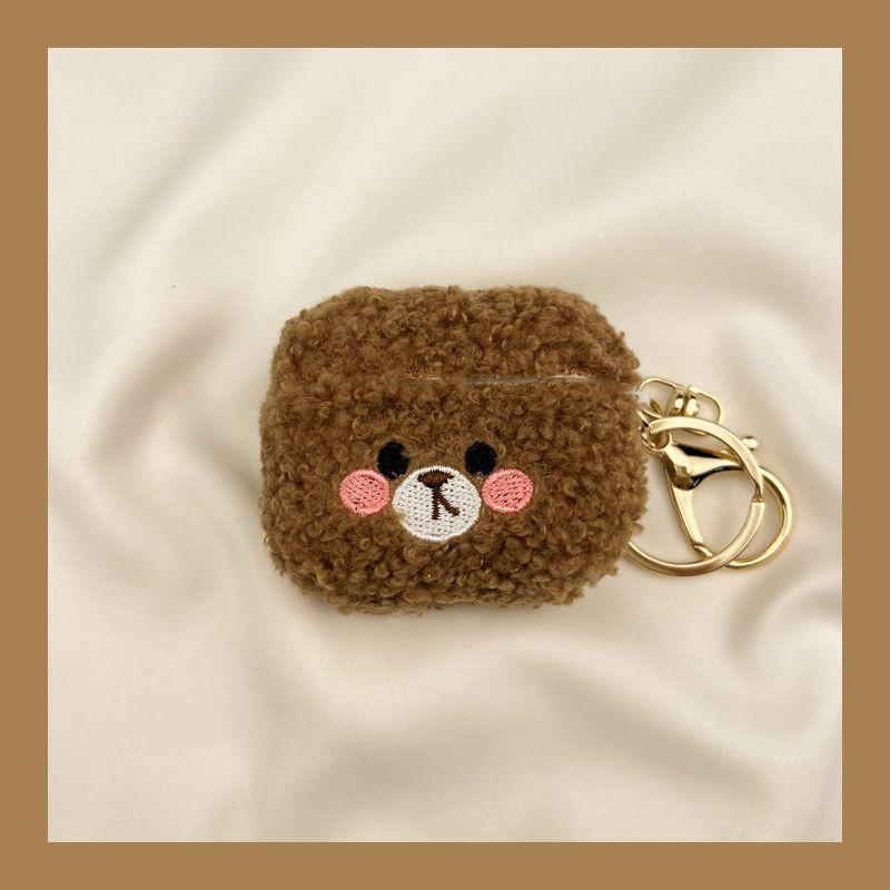 

Чехол для Airpod3, подходит для чехла для наушников Apple Pro, беспроводной Bluetooth второго поколения, Aipods2 третьего поколения, 5-го поколения, четвертого поколения AirPods Pro [Dark brown blush bear]]