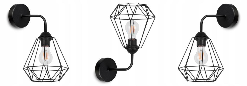 ELEGANT RETRO WALL LAMP WIRE BLACK LOFT