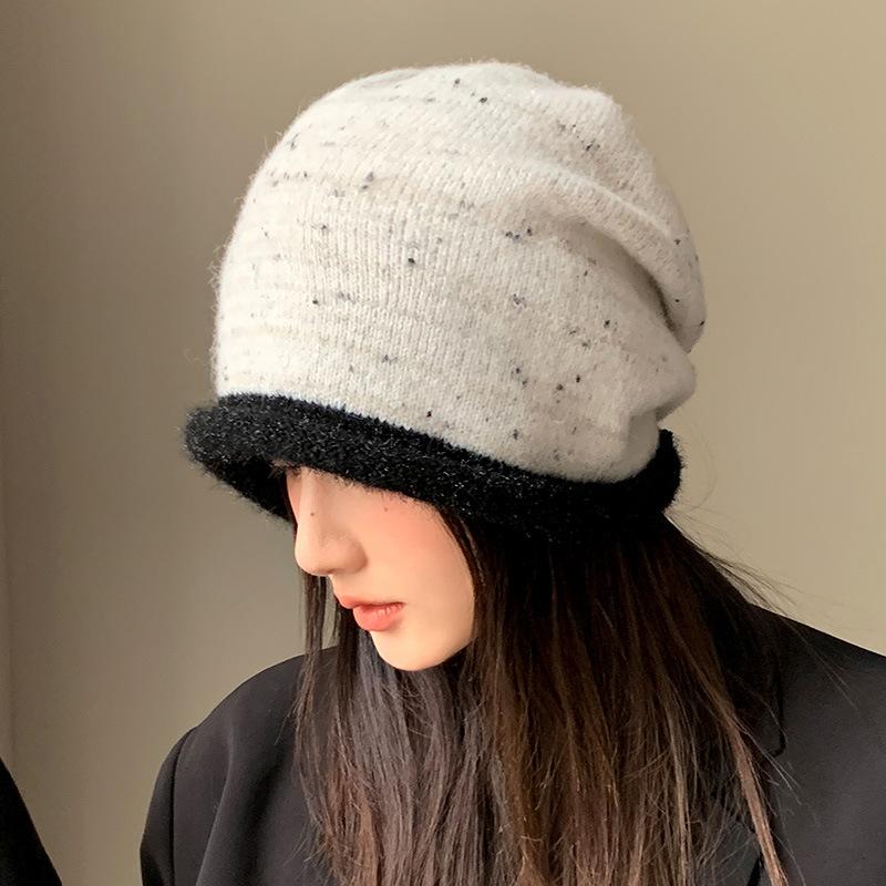 Autumn and Winter Stacking Hat Windproof and Warm Head Hat Fleece Thickened Hat Women's Cold Hat