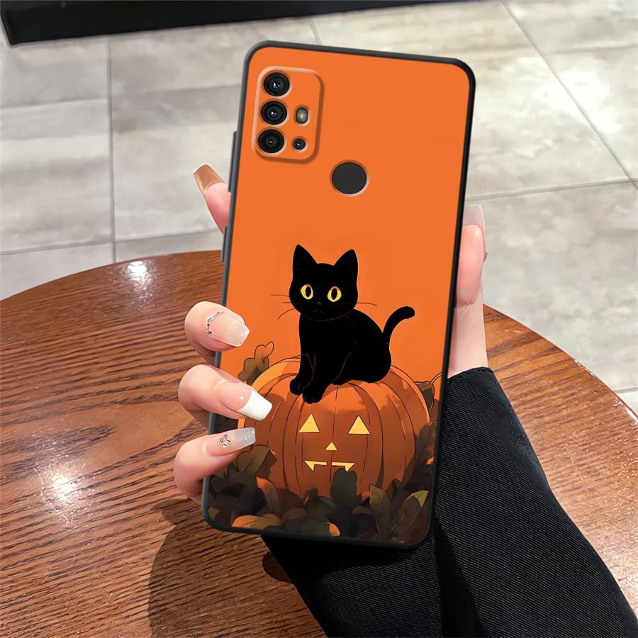 Black Soft Phone Cover Case for Motorola Mot G60 G52 G32 G22 Edge40 G50 G53 G30 G51 G73 Edge 20 Pro 30 Lite G60s G71 G31 Pumpkin