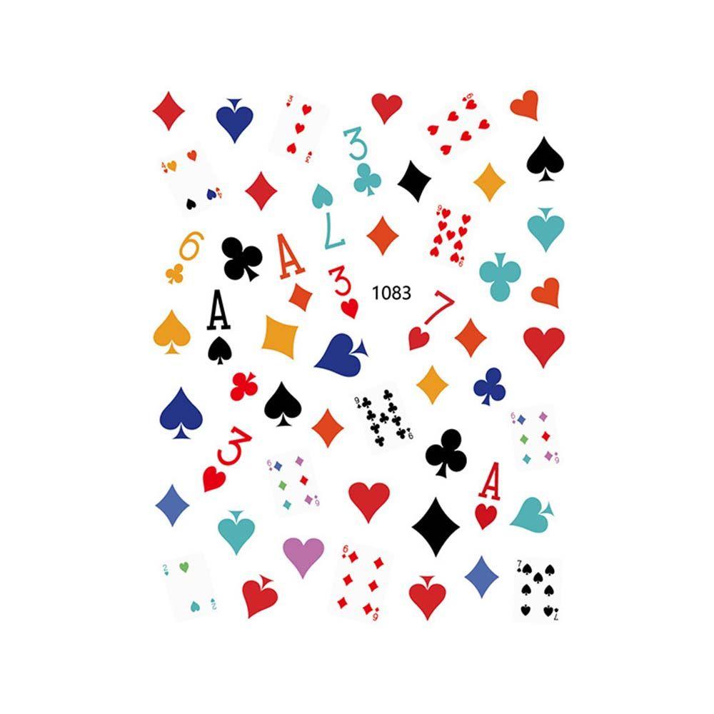 Decals Interesting Fashion Manicure Poker Nail Art Sticker DIY Nail Decoration Playing Cards Design