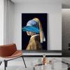 Girl with a Pearl Earring Funny Art Paintings Print On Canvas Famous Art Re-creation Classical Girl with Balloon Art Pictures