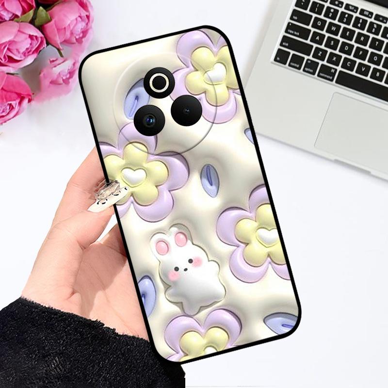 Case For Oppo Realme P3 Pro 5G Fashion Color Painted Silicone Soft Phone Cover For Realme P 3 Pro 5G Shockproof Bumper Shells