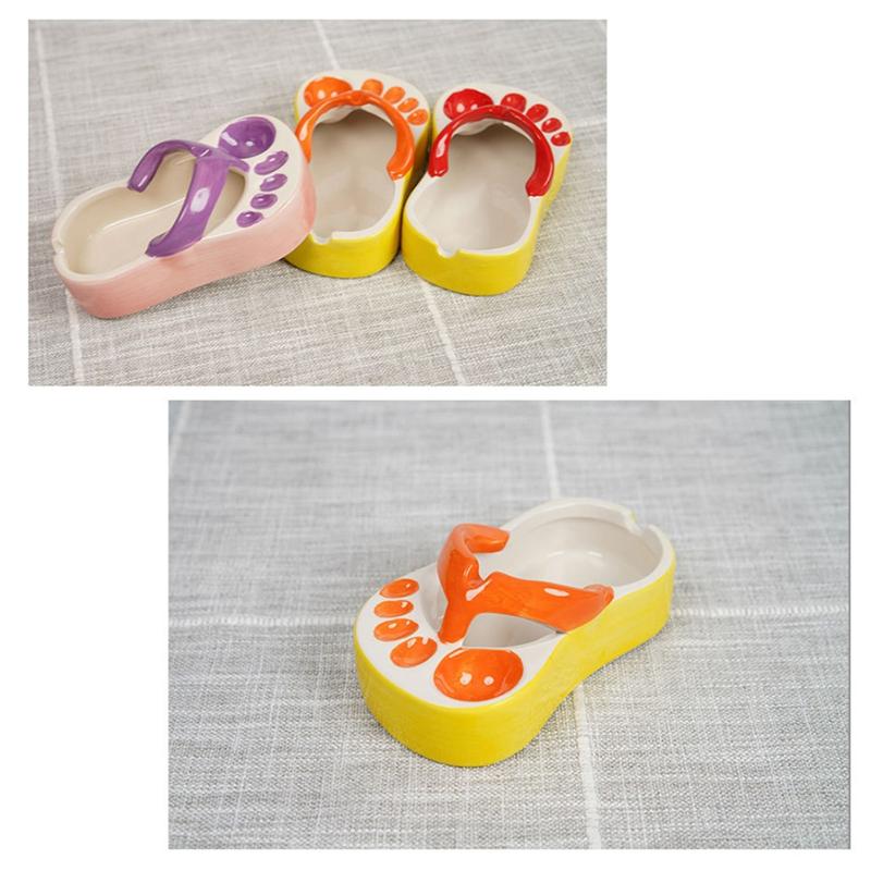 AD23-Cute Slipper French Fries Dish Flavorful Tomato Sauce Dipping Dish Cartoon Flip-Flops Plate  Tray Ashtray,C Durable