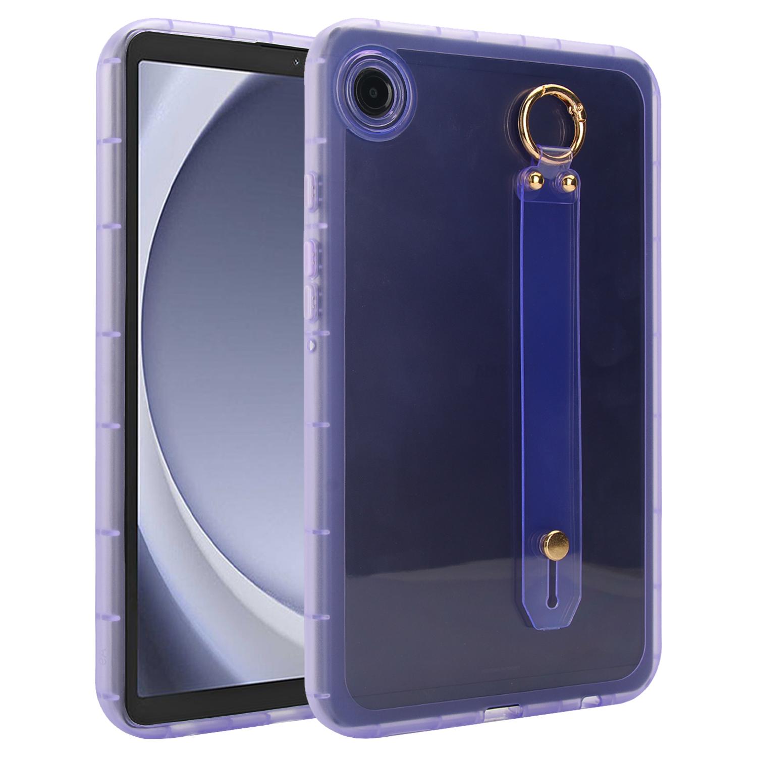 

Противоударный чехол из ТПУ для Samsung Galaxy Tab A9 с ремешком на запястье Purple