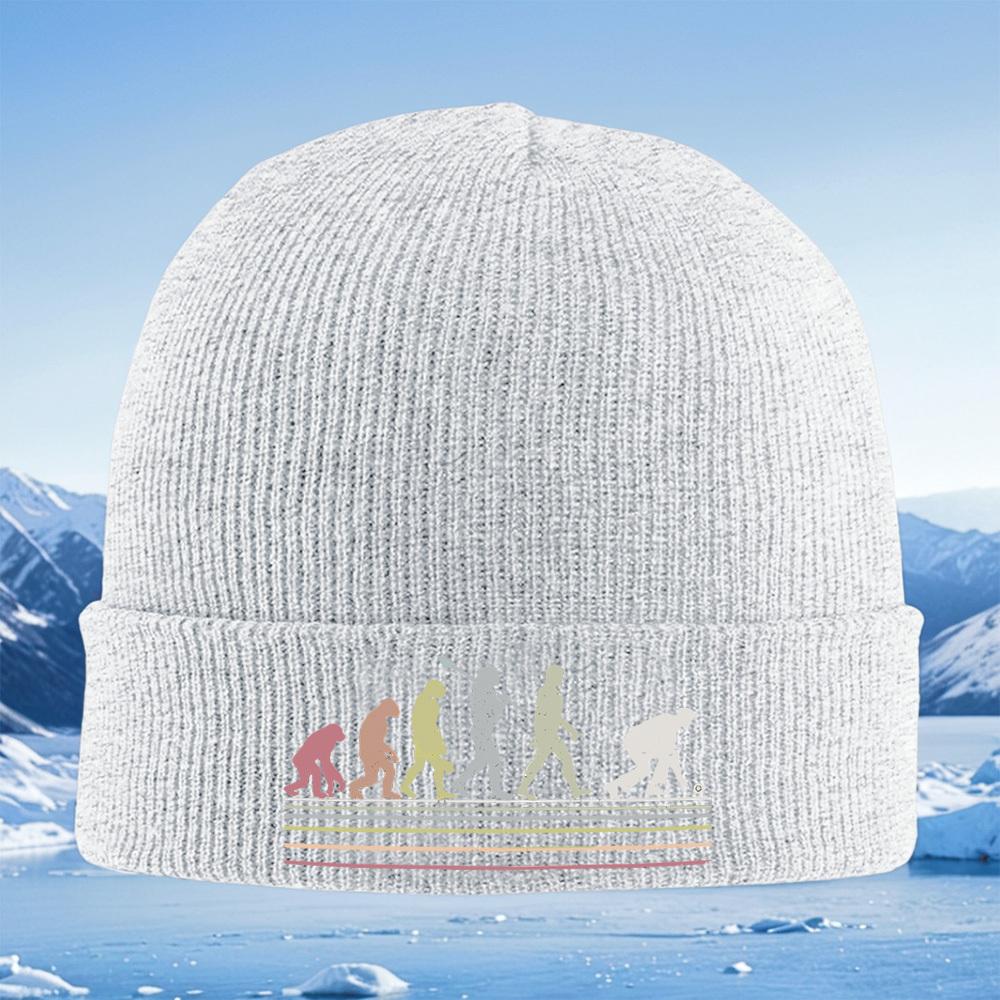 Evolution Humans Lawn Bowling Game Men Women Unisex Knitted Hat Beanie Pullover Cap Winter Thermal Warm Christmas Outdoor Cyclin